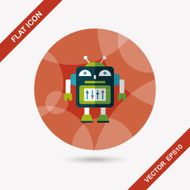 robot concept flat icon with long shadow eps10 N238