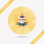 robot concept flat icon with long shadow eps10 N239