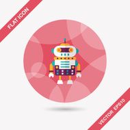 robot concept flat icon with long shadow eps10 N240