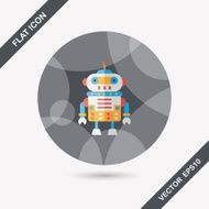 robot concept flat icon with long shadow eps10 N241