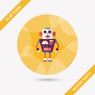 robot concept flat icon with long shadow eps10 N244