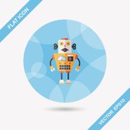 robot concept flat icon with long shadow eps10 N245