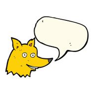 cartoon fox head with speech bubble N10