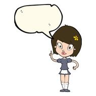 cartoon pretty maid with speech bubble N7