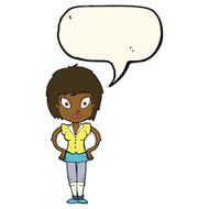 cartoon pretty girl with speech bubble N74