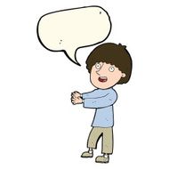 cartoon happy man showing with speech bubble N7