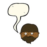 cartoon bearded man with speech bubble N32