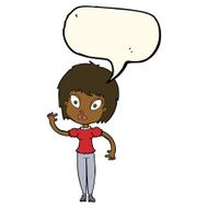 cartoon pretty girl with speech bubble N75