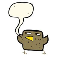 cartoon bird with speech bubble N193