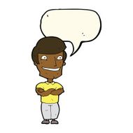 cartoon grinning man with speech bubble N66