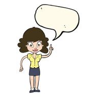 cartoon happy woman with idea speech bubble N7