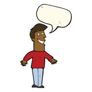 cartoon grinning man with speech bubble N67