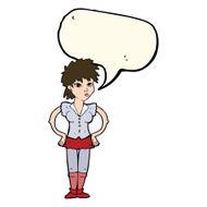 cartoon woman with hands on hips speech bubble N162