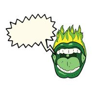 cartoon halloween mouth with speech bubble N18