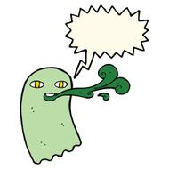funny cartoon ghost with speech bubble N55