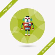 robot concept flat icon with long shadow eps10 N246