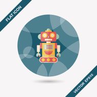 robot concept flat icon with long shadow eps10 N247