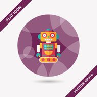 robot concept flat icon with long shadow eps10 N248