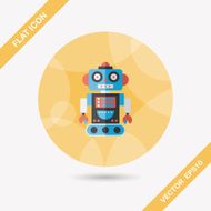 robot concept flat icon with long shadow eps10 N249