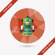 robot concept flat icon with long shadow eps10 N250