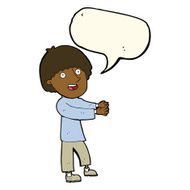 cartoon happy man showing with speech bubble N8