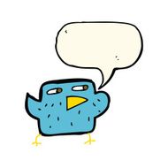 cartoon bird with speech bubble N194