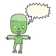 cartoon robot with speech bubble N126