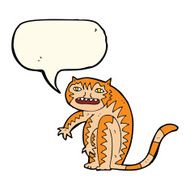 cartoon tiger with speech bubble N3