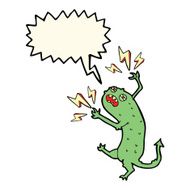 cartoon little monster with speech bubble N19
