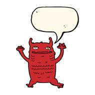 cartoon little monster with speech bubble N20