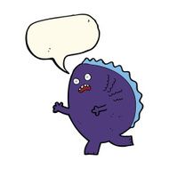 cartoon monster with speech bubble N33