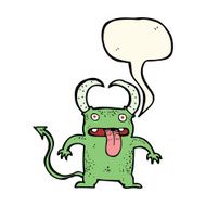cartoon little devil with speech bubble N14