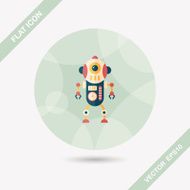 robot concept flat icon with long shadow eps10 N251
