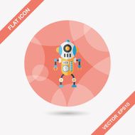 robot concept flat icon with long shadow eps10 N253