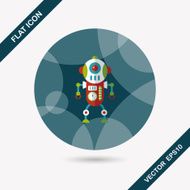 robot concept flat icon with long shadow eps10 N254