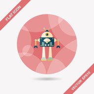 robot concept flat icon with long shadow eps10 N255