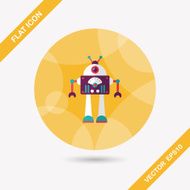 robot concept flat icon with long shadow eps10 N256