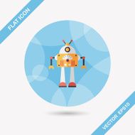 robot concept flat icon with long shadow eps10 N257
