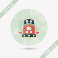 robot concept flat icon with long shadow eps10 N259