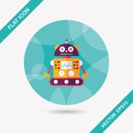 robot concept flat icon with long shadow eps10 N260