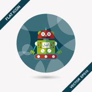 robot concept flat icon with long shadow eps10 N262