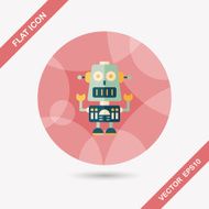 robot concept flat icon with long shadow eps10 N263