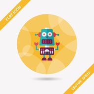 robot concept flat icon with long shadow eps10 N264