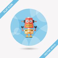 robot concept flat icon with long shadow eps10 N265