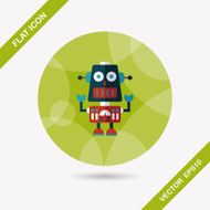 robot concept flat icon with long shadow eps10 N266