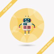 robot concept flat icon with long shadow eps10 N267