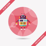 robot concept flat icon with long shadow eps10 N268