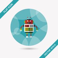 robot concept flat icon with long shadow eps10 N270