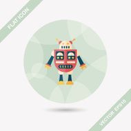 robot concept flat icon with long shadow eps10 N271