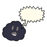 cartoon spooky cloud with speech bubble N7